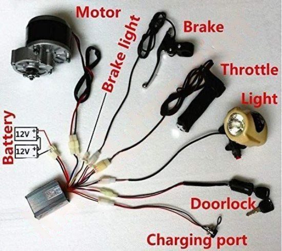 24v 250watt ebicycle PMDC Motor kit with charger